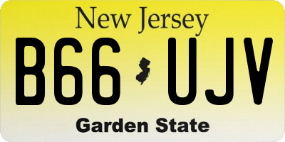 NJ license plate B66UJV
