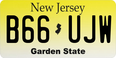 NJ license plate B66UJW