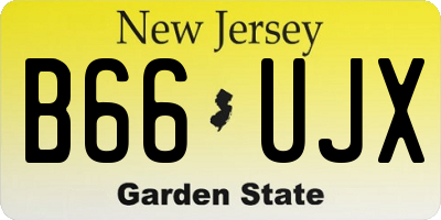 NJ license plate B66UJX