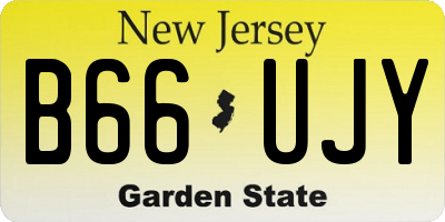 NJ license plate B66UJY