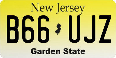 NJ license plate B66UJZ