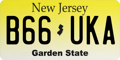 NJ license plate B66UKA