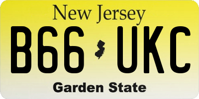 NJ license plate B66UKC