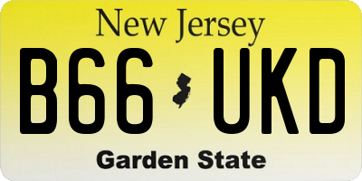 NJ license plate B66UKD