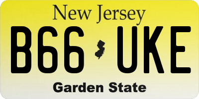 NJ license plate B66UKE