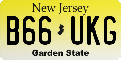 NJ license plate B66UKG