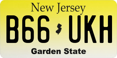 NJ license plate B66UKH