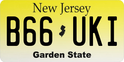 NJ license plate B66UKI