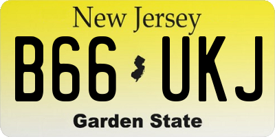 NJ license plate B66UKJ