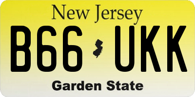 NJ license plate B66UKK