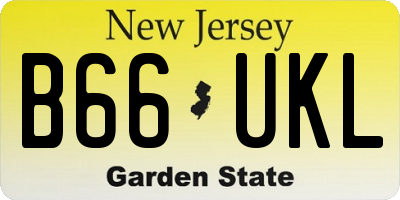 NJ license plate B66UKL