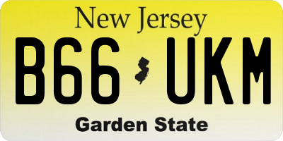NJ license plate B66UKM