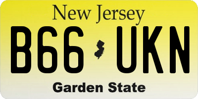 NJ license plate B66UKN