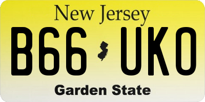 NJ license plate B66UKO