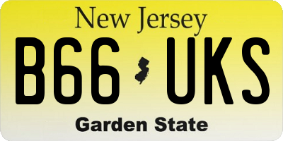 NJ license plate B66UKS