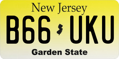 NJ license plate B66UKU