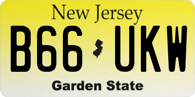 NJ license plate B66UKW
