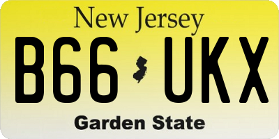 NJ license plate B66UKX