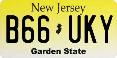 NJ license plate B66UKY