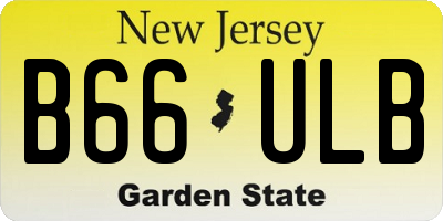 NJ license plate B66ULB