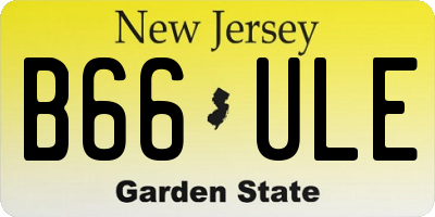 NJ license plate B66ULE