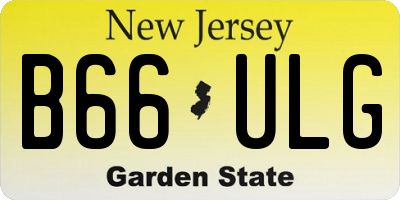 NJ license plate B66ULG