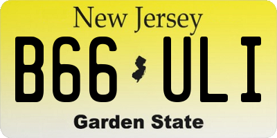 NJ license plate B66ULI