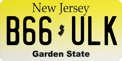 NJ license plate B66ULK