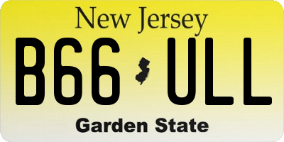 NJ license plate B66ULL