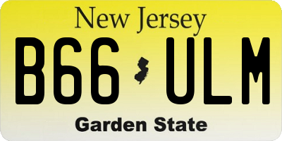 NJ license plate B66ULM