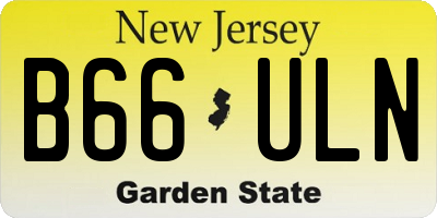 NJ license plate B66ULN