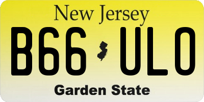 NJ license plate B66ULO
