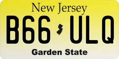 NJ license plate B66ULQ