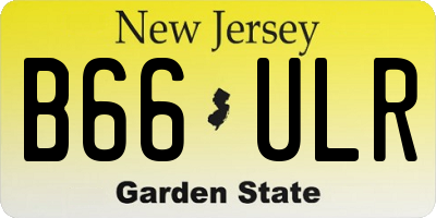 NJ license plate B66ULR
