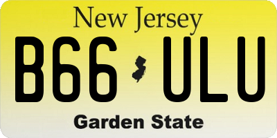 NJ license plate B66ULU