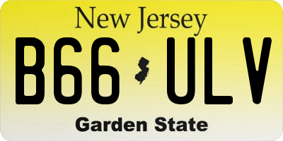 NJ license plate B66ULV