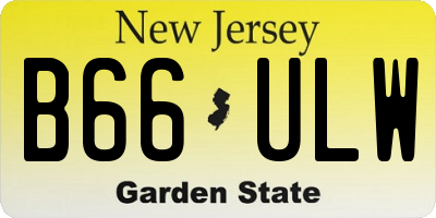 NJ license plate B66ULW
