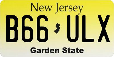 NJ license plate B66ULX