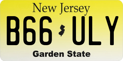 NJ license plate B66ULY