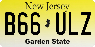 NJ license plate B66ULZ