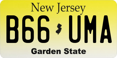 NJ license plate B66UMA