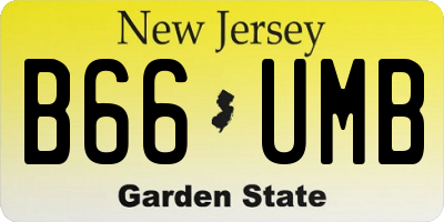 NJ license plate B66UMB