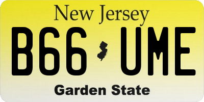 NJ license plate B66UME