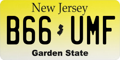NJ license plate B66UMF