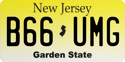 NJ license plate B66UMG