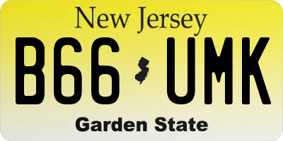 NJ license plate B66UMK