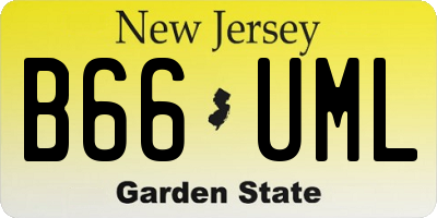 NJ license plate B66UML