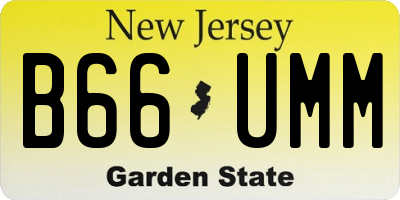 NJ license plate B66UMM