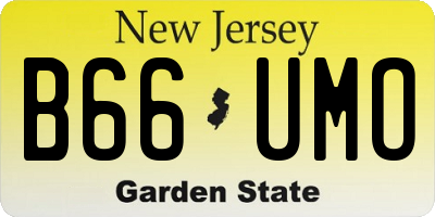 NJ license plate B66UMO