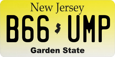 NJ license plate B66UMP